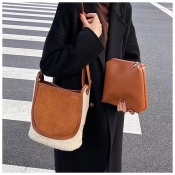 Ženska pliš crossbody torba – tote stil, jesen-zima 2023