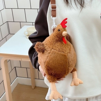Ljetna plišana crossbody torba s pijetlom – lutka, za žene