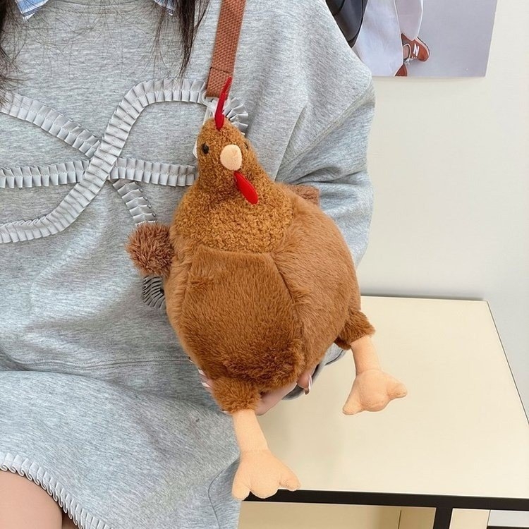 Ljetna plišana crossbody torba s pijetlom – lutka, za žene