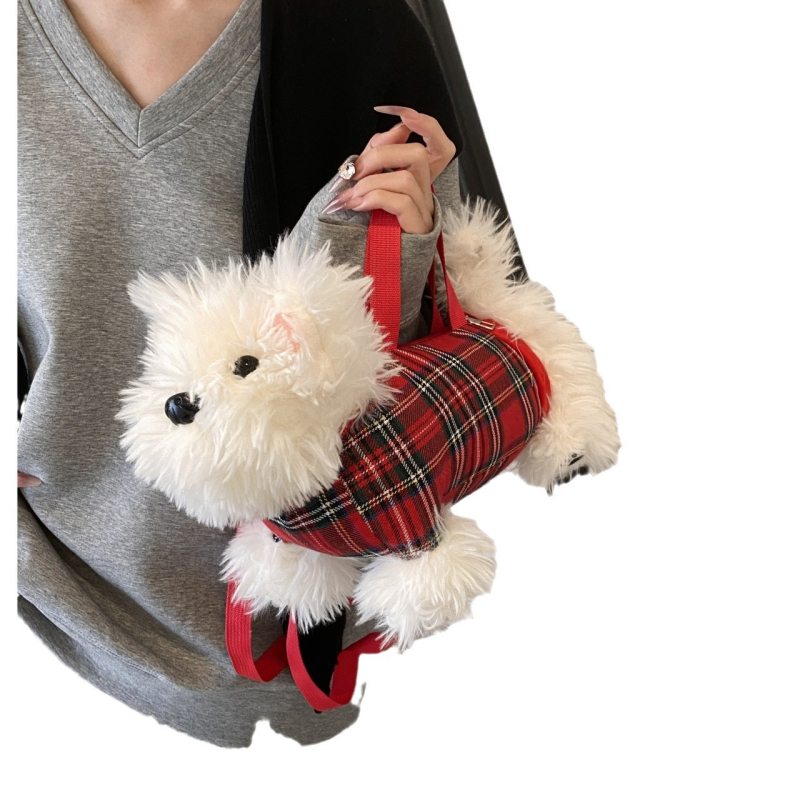 Pliš tašna s štenetom, japanski stil, sladak crtani dizajn, mala ženska crossbody torba za svakodnevnu uporabu
