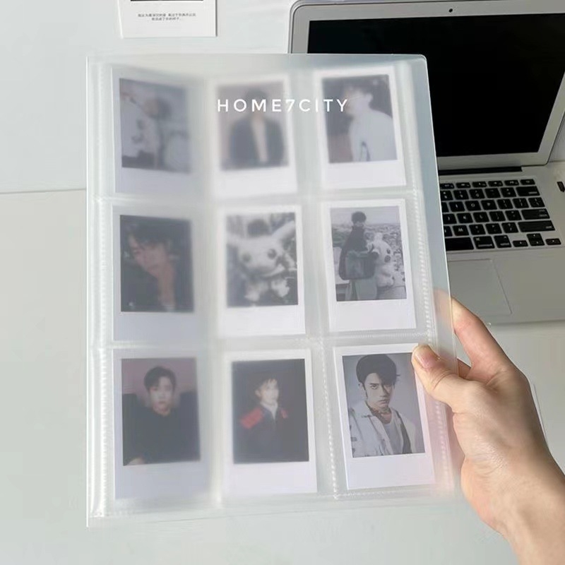 Album foto transparent cu pagini de inserare pentru fotografii de idoli, aspect cu grilă, format A5