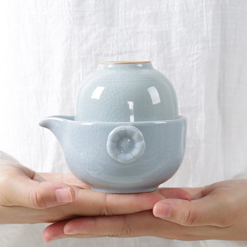 Geyao set ceramic pentru ceai de călătorie: 1 ceainic și 2 cești