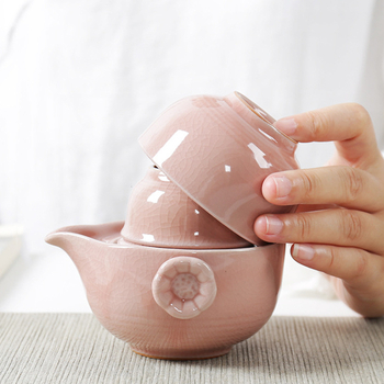 Geyao set ceramic pentru ceai de călătorie: 1 ceainic și 2 cești