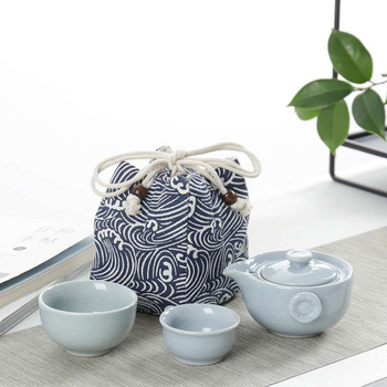 Geyao set ceramic pentru ceai de călătorie: 1 ceainic și 2 cești