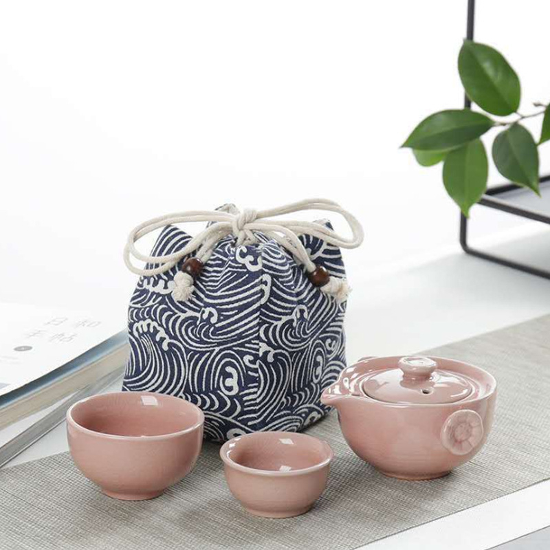 Geyao set ceramic pentru ceai de călătorie: 1 ceainic și 2 cești