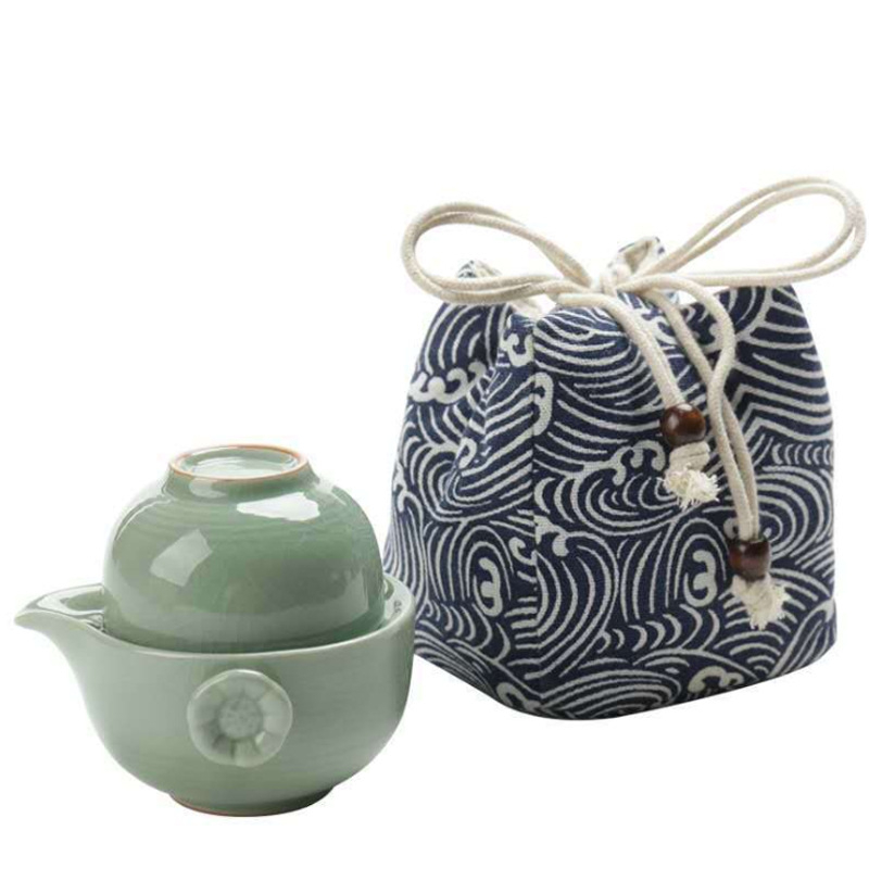 Geyao set ceramic pentru ceai de călătorie: 1 ceainic și 2 cești
