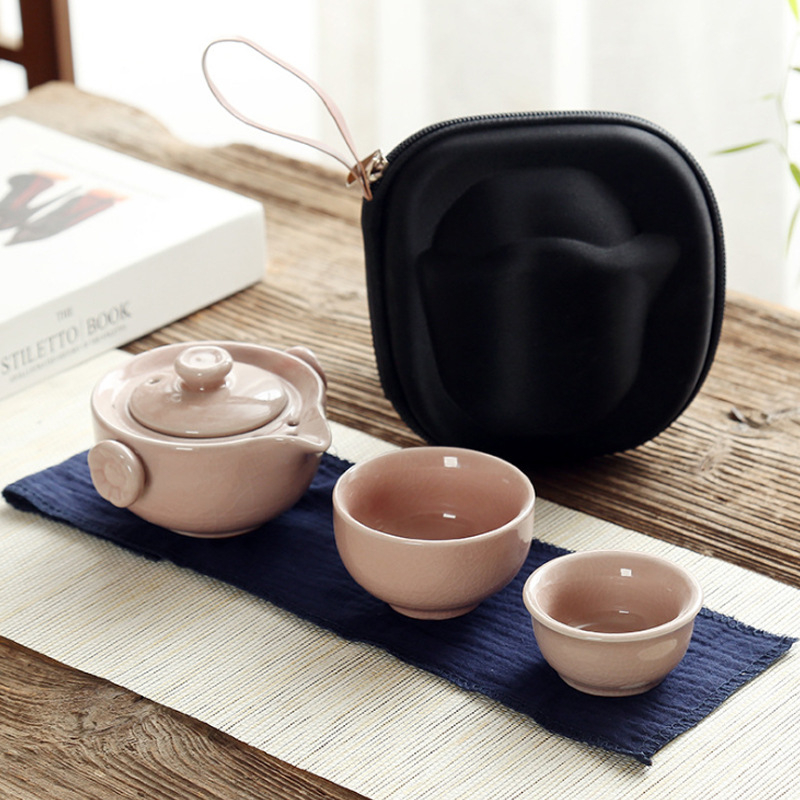 Geyao set ceramic pentru ceai de călătorie: 1 ceainic și 2 cești