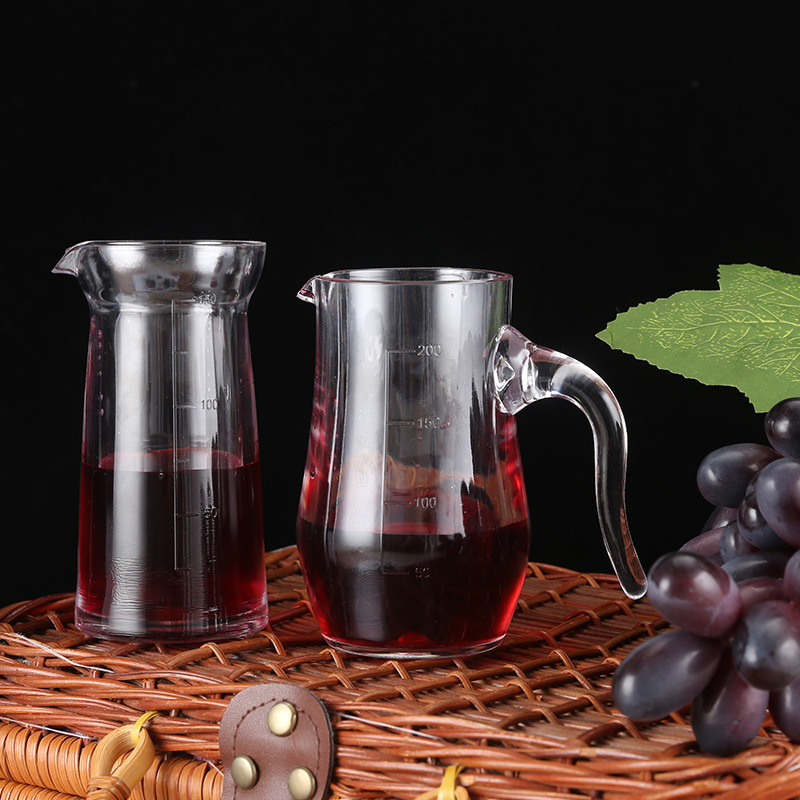 Decantor din plastic cu corp acrilic, turnător rezistent la cădere, cu scară de măsurare pentru vin și băuturi spirtoase