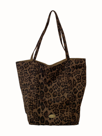 Ženska tote torba s leopard printom, plišasta tekstura na platnu, velika kapaciteta, dvostruke ručke, svakodnevna torba