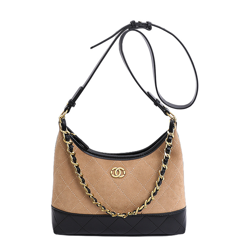 Tote torba s dijamantnim šivanim uzorkom i lančanim remenom, zatvarač, za rame ili crossbody