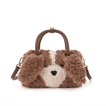 Ženska pliš crossbody torba za jesen-zimu, mini torba s crtanim motivom psa, svestran svakodnevni dodatak