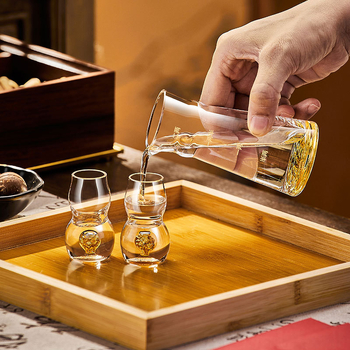 Set de pahare de licor în stil chinezesc, luxuos, pentru nunți și uz casnic, motiv dragon și fenix