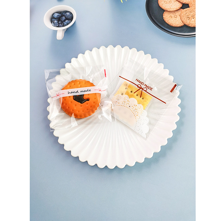 Пластмасови торбички за печиво и сладкиши: за бисквити, moon cake и десерти, размер 10x10+3, 100 бр.