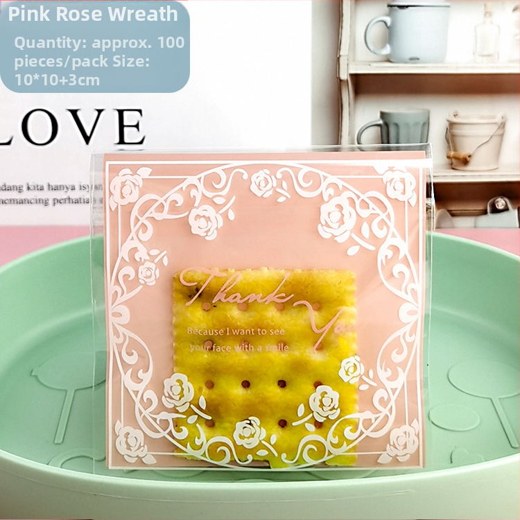 Plastové vrecká na pečené výrobky: cookies, mooncake a pečivo, rozmery 10x10+3, 100 ks