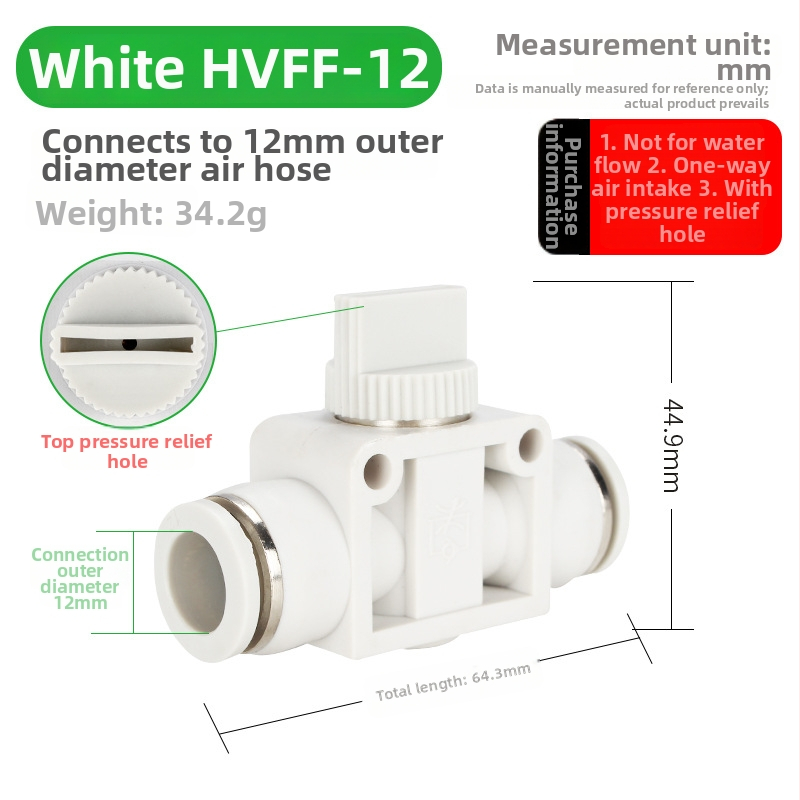 BUC-4 681012 Pneumatický rýchlo-spojovací ventil s ručným ventilom HVFF