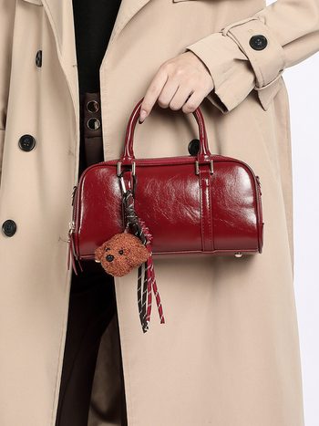Crvena ženska kvadratna torba za rame sa zatvaračem, jesen-zima 2025, korejski stil, crossbody torba