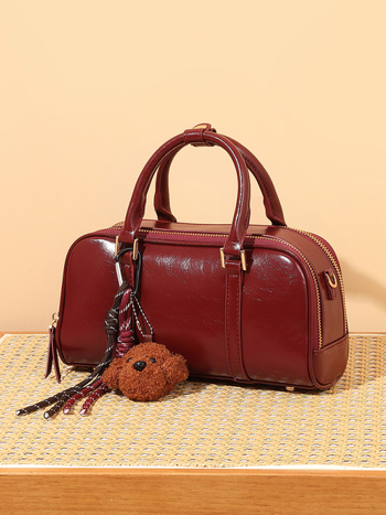 Crvena ženska kvadratna torba za rame sa zatvaračem, jesen-zima 2025, korejski stil, crossbody torba