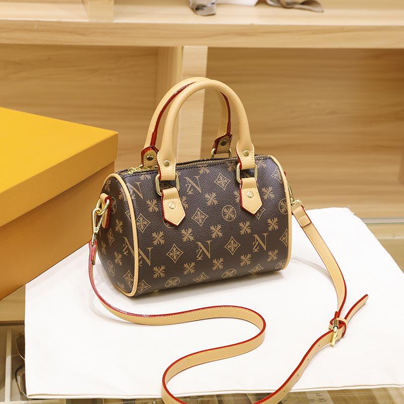 Ženska torbica s geometrijskim uzorkom, mala cilindrična crossbody torba u stilu Boston