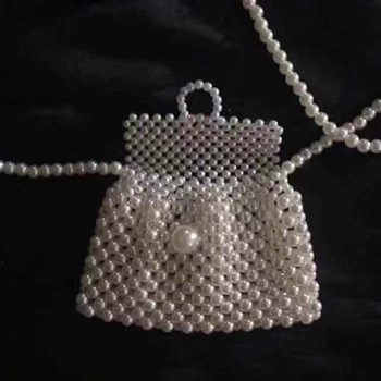 Ručno izrađena mala torbica za struk s biserima i špagom, ženska dekorativna crossbody torba