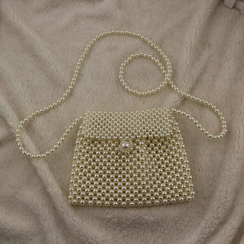 Ručno izrađena mala torbica za struk s biserima i špagom, ženska dekorativna crossbody torba