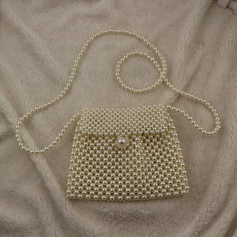 Ručno izrađena mala torbica za struk s biserima i špagom, ženska dekorativna crossbody torba