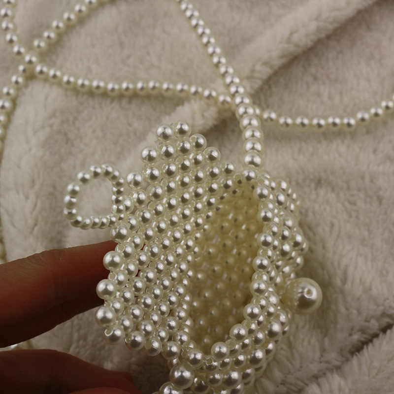 Ručno izrađena mala torbica za struk s biserima i špagom, ženska dekorativna crossbody torba