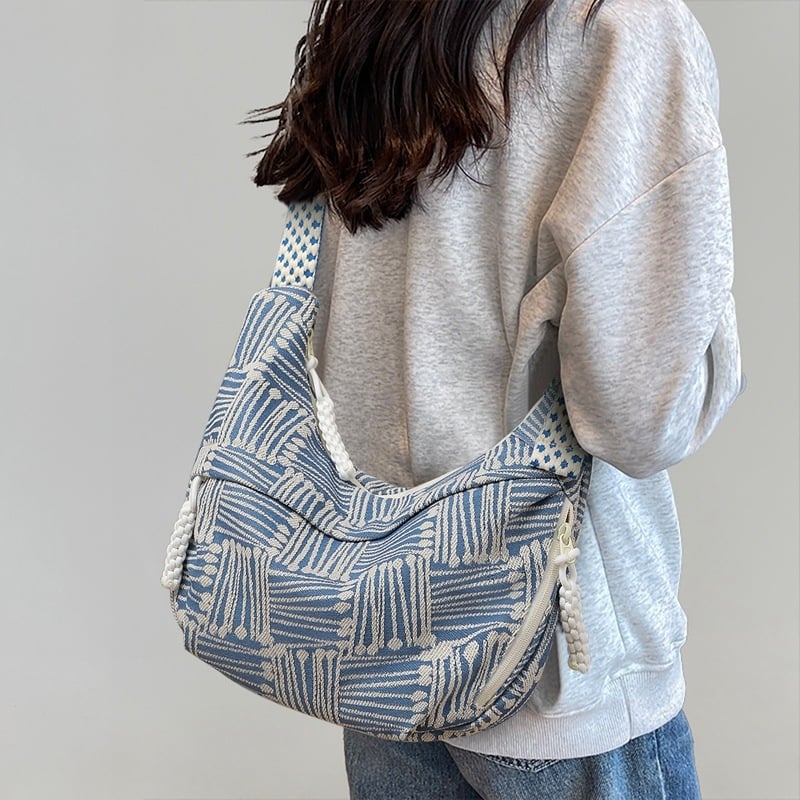 Ženska platnena torba u korejskom stilu, novi model 2026, velika kapacitet, dojam vrhunske kvalitete, široka naramenica, crossbody torba na jedno rame, svestrana platnena torba