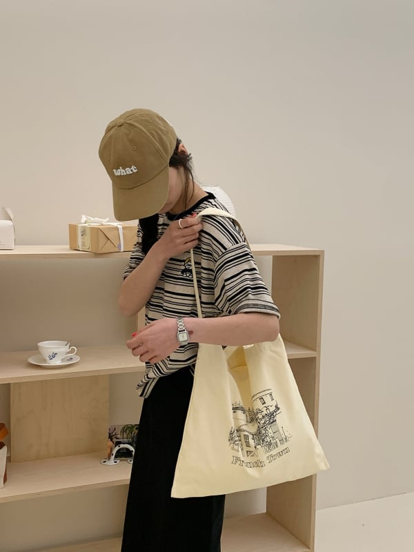 Ženska crossbody torba u korejskom stilu, platnena torba s ručno oslikanim umjetničkim dizajnom, za svakodnevnu upotrebu