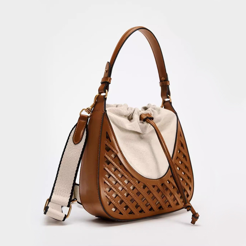 Ženska torbica za proljeće i ljeto, retro romboidni izrez, tkana platnena crossbody torba, velik kapacitet