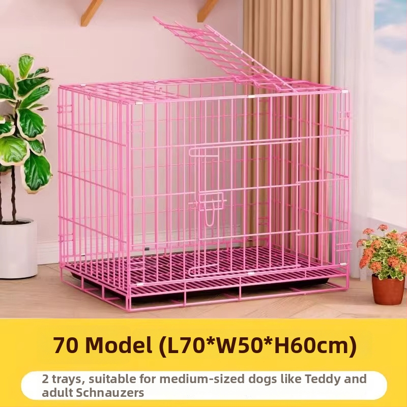 Sklopná vnútorná klietka pre psov s toaletnou misou, vhodná pre stredne veľké a malé psy (Teddy/Bichon)