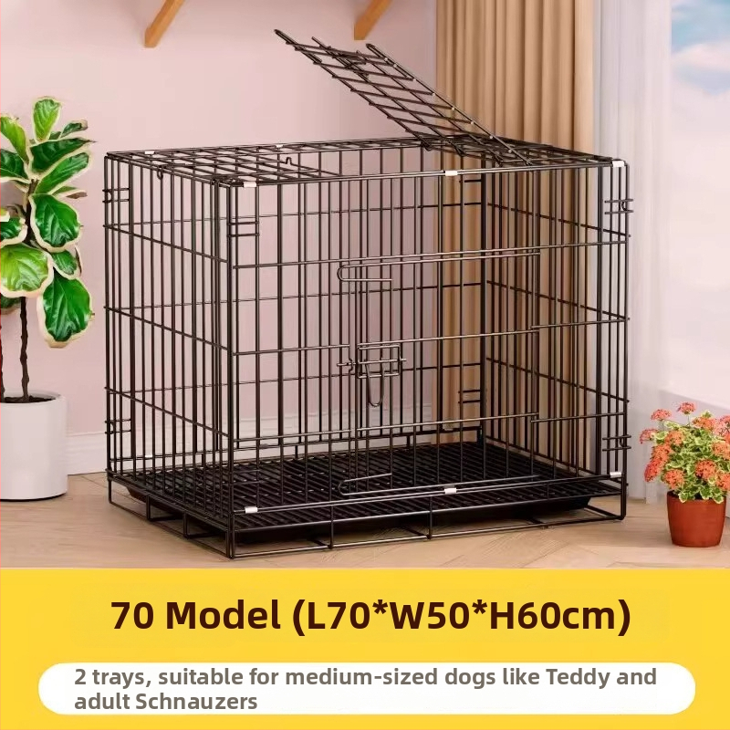 Sklopná vnútorná klietka pre psov s toaletnou misou, vhodná pre stredne veľké a malé psy (Teddy/Bichon)