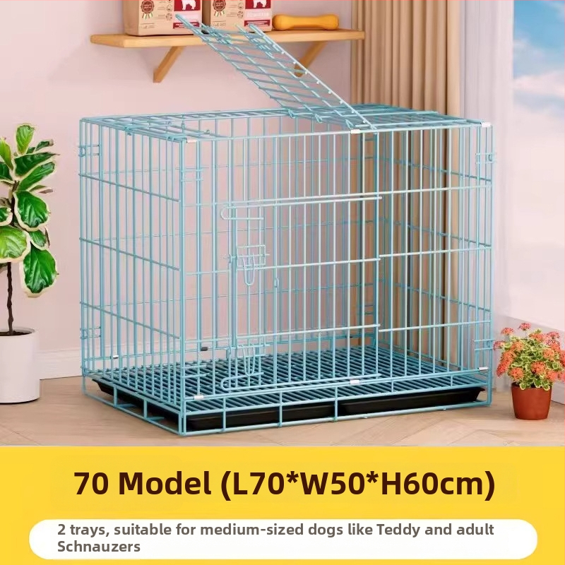 Sklopná vnútorná klietka pre psov s toaletnou misou, vhodná pre stredne veľké a malé psy (Teddy/Bichon)