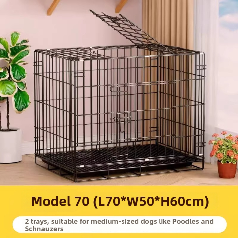 Sklopná vnútorná klietka pre psov s toaletnou misou, vhodná pre stredne veľké a malé psy (Teddy/Bichon)