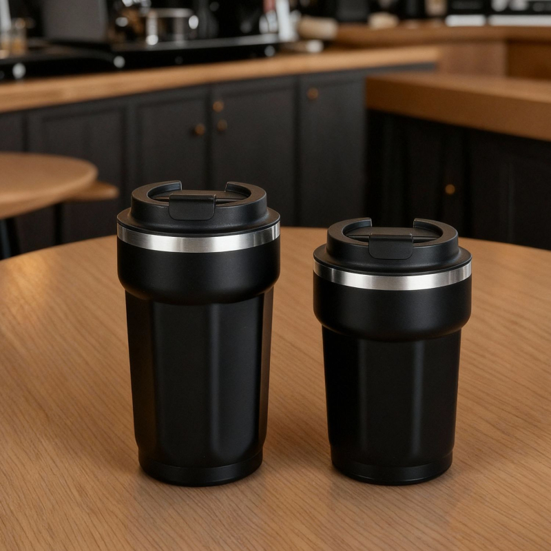 Cană termoizolantă din oțel inoxidabil 304, formă octagonală, capac răsucibil – cană portabilă pentru cafea