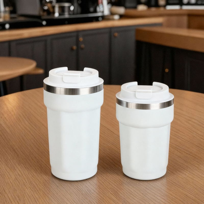 Cană termoizolantă din oțel inoxidabil 304, formă octagonală, capac răsucibil – cană portabilă pentru cafea