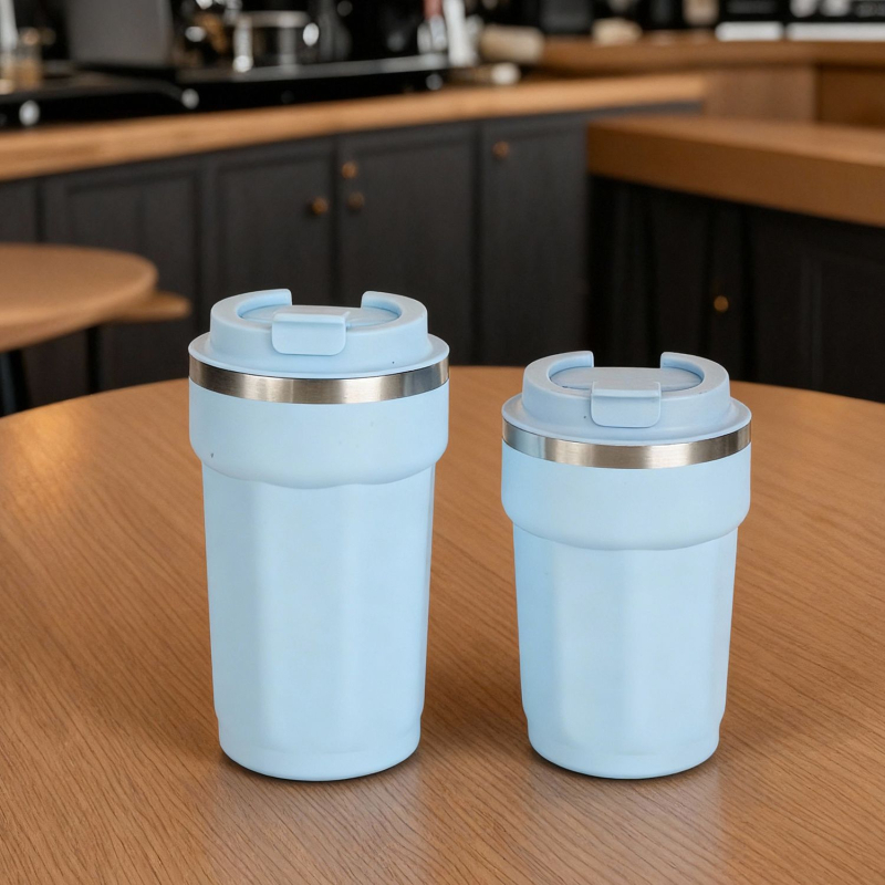 Cană termoizolantă din oțel inoxidabil 304, formă octagonală, capac răsucibil – cană portabilă pentru cafea