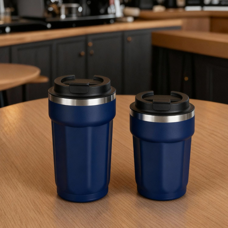 Cană termoizolantă din oțel inoxidabil 304, formă octagonală, capac răsucibil – cană portabilă pentru cafea