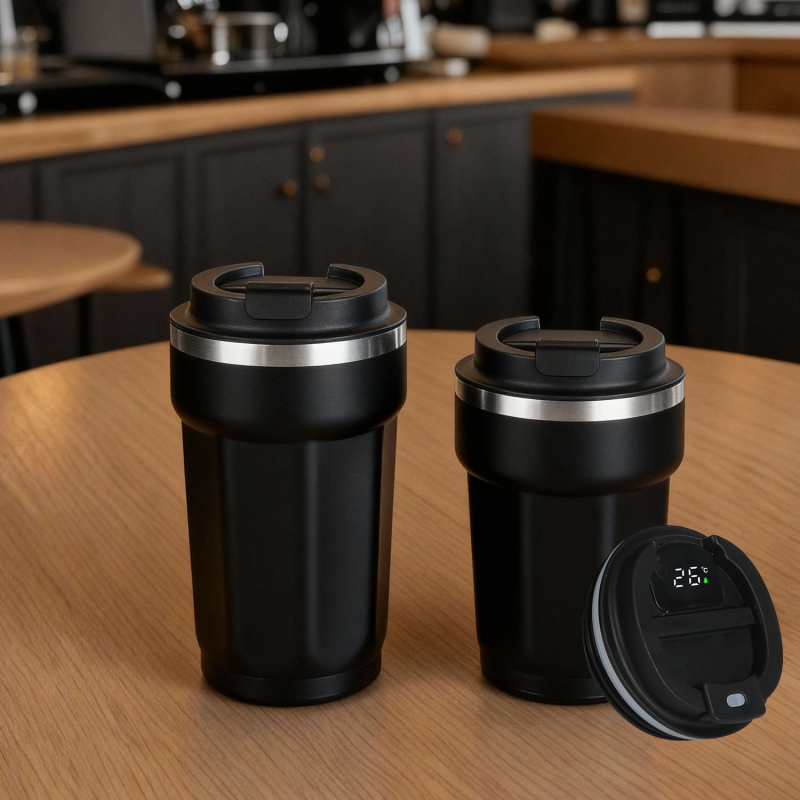 Cană termoizolantă din oțel inoxidabil 304, formă octagonală, capac răsucibil – cană portabilă pentru cafea