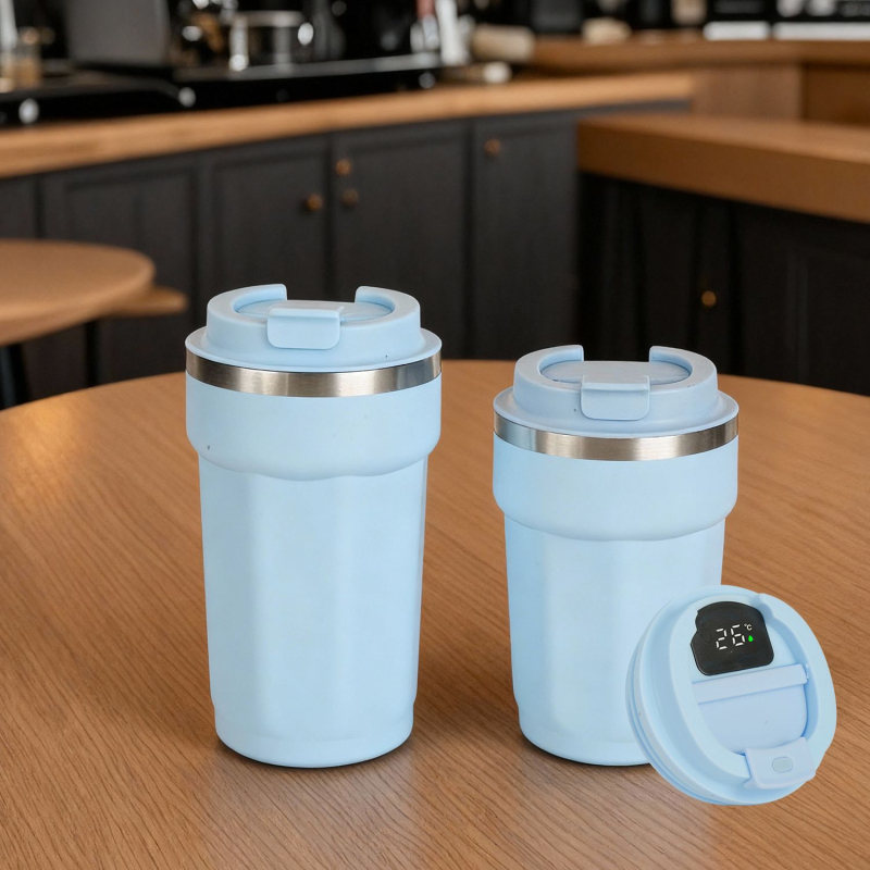 Cană termoizolantă din oțel inoxidabil 304, formă octagonală, capac răsucibil – cană portabilă pentru cafea