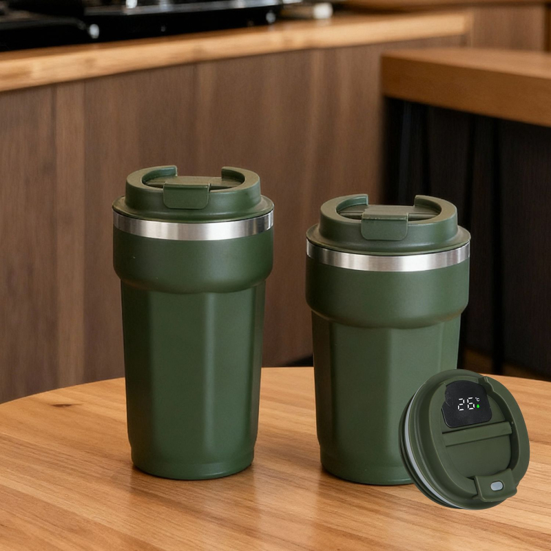 Cană termoizolantă din oțel inoxidabil 304, formă octagonală, capac răsucibil – cană portabilă pentru cafea