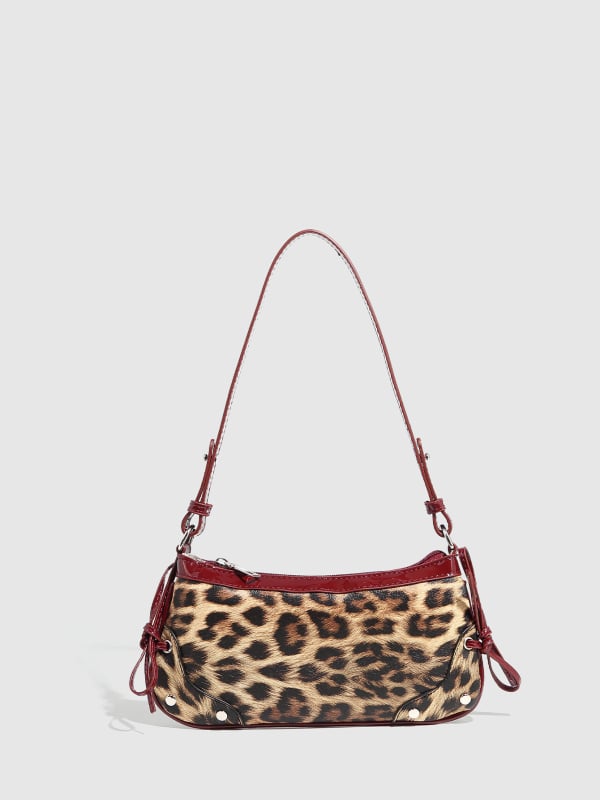 Jesenja torba s leopard uzorkom, tkanina, mala kvadratna torbica za ramena za žene, ulični stil