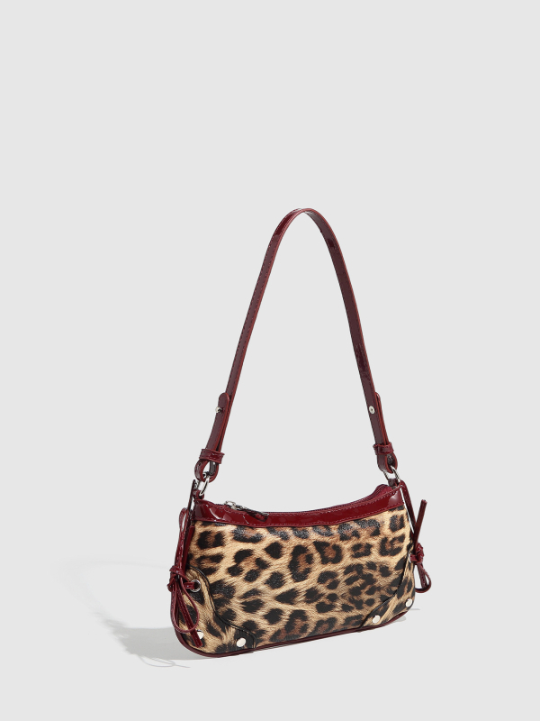 Jesenja torba s leopard uzorkom, tkanina, mala kvadratna torbica za ramena za žene, ulični stil