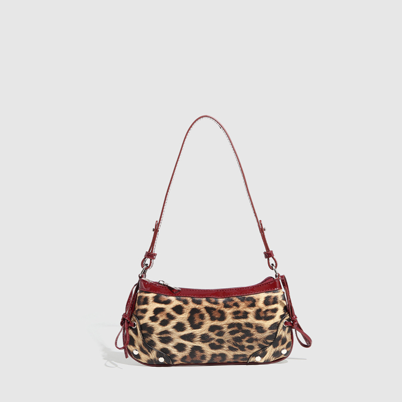 Jesenja torba s leopard uzorkom, tkanina, mala kvadratna torbica za ramena za žene, ulični stil