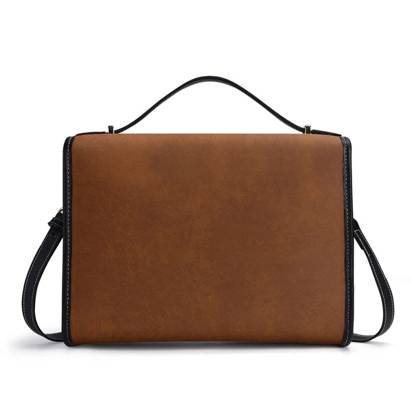 Ženska torbica od PU kože, kvadratnog oblika sa stilom sedla, za rame ili crossbody, unutarnja džep s patentnim zatvaračem i džep za mobitel, prilagodljiv uzorak, srednje veličine.