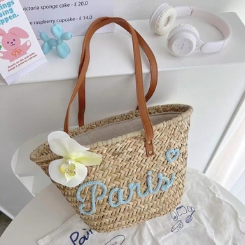 Ženska torba od slame, velika plažna tote torba, pogodno za djeveruše