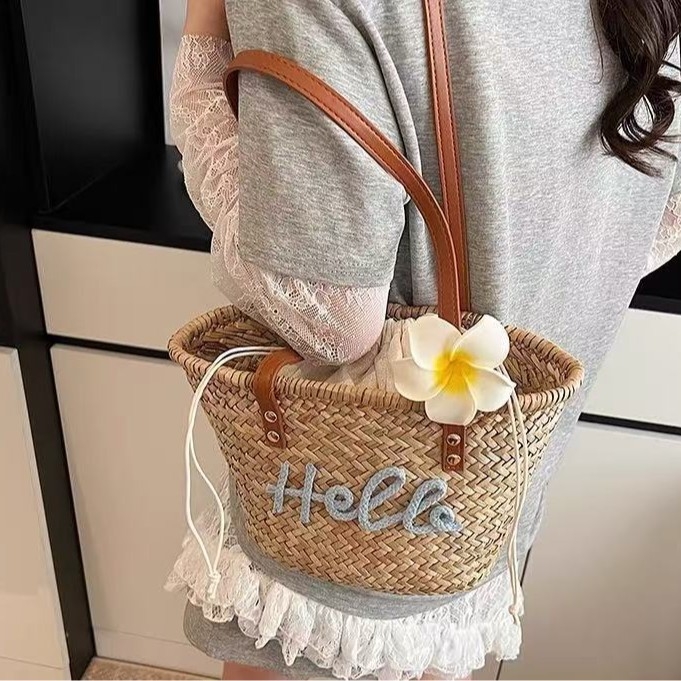 Ženska torba od slame, velika plažna tote torba, pogodno za djeveruše