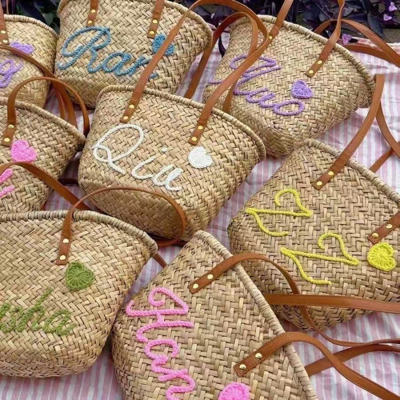 Ženska torba od slame, velika plažna tote torba, pogodno za djeveruše