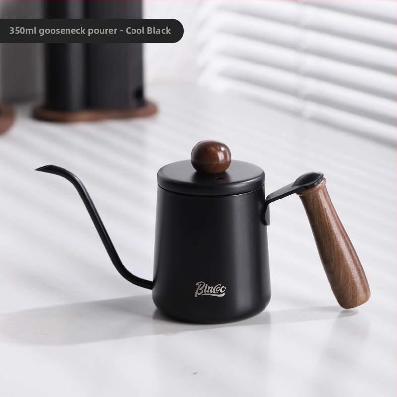 Bincoo Mini pour-over kanvička, prenosná, nerezová oceľ, dlhé výpustné hrdlo, úzky otvor