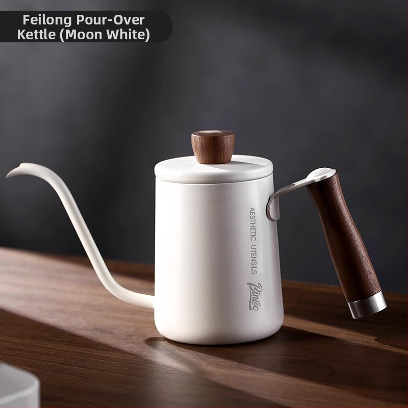 Bincoo Mini pour-over kanvička, prenosná, nerezová oceľ, dlhé výpustné hrdlo, úzky otvor