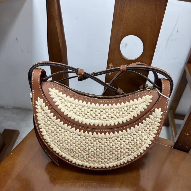 Ženska dumpling torba, ručno tkana, PU koža, crossbody torba preko ramena, jesen 2025